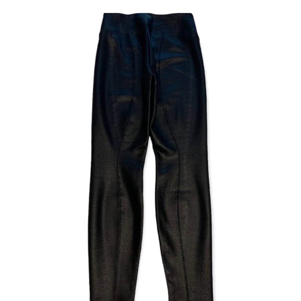 WHITE HOUSE BLACK MARKET Textured Vegan Leather Runway Legging Black Python 4 - Picture 4 of 11